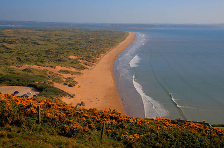 Saunton 沙北德文郡海岸附近 Croyde 与英国在夏天