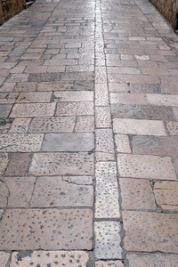 Dubrovnik Croatia铺路的石块