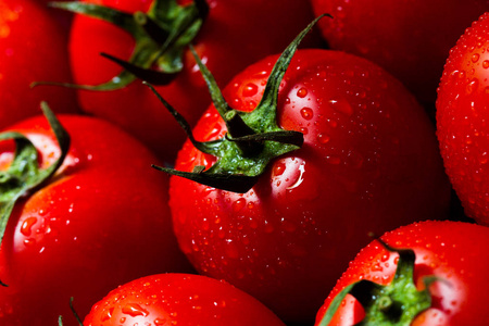 红色西红柿与水滴