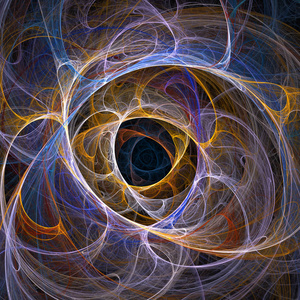  Colors. Computergenerated fractal abstraction of glowing tunne