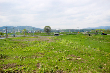 在日本的札幌线到旭川的视图