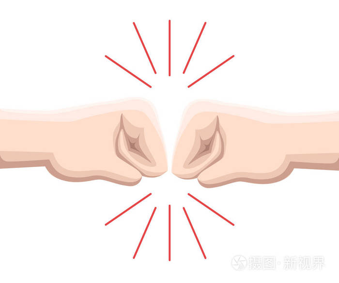 两个拳头互相反对在准备打.web 站点页面和手机应用程序设计矢量元素