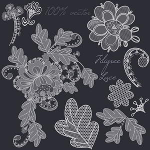 镂空字白色装饰矢量镂空花边设计.组的 el照片