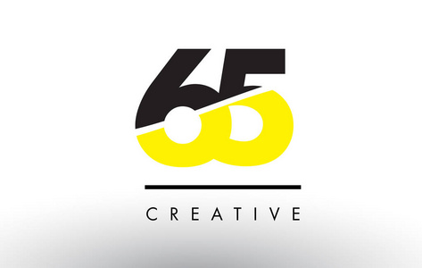 65 黑色和黄色数字标志设计