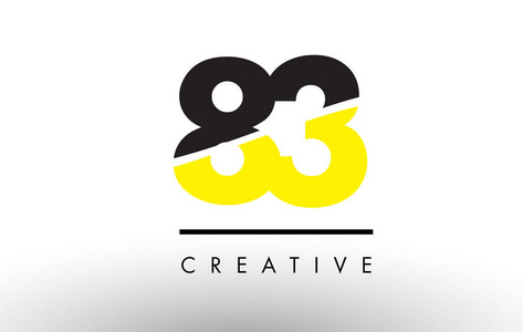 83 黑色和黄色数字标志设计