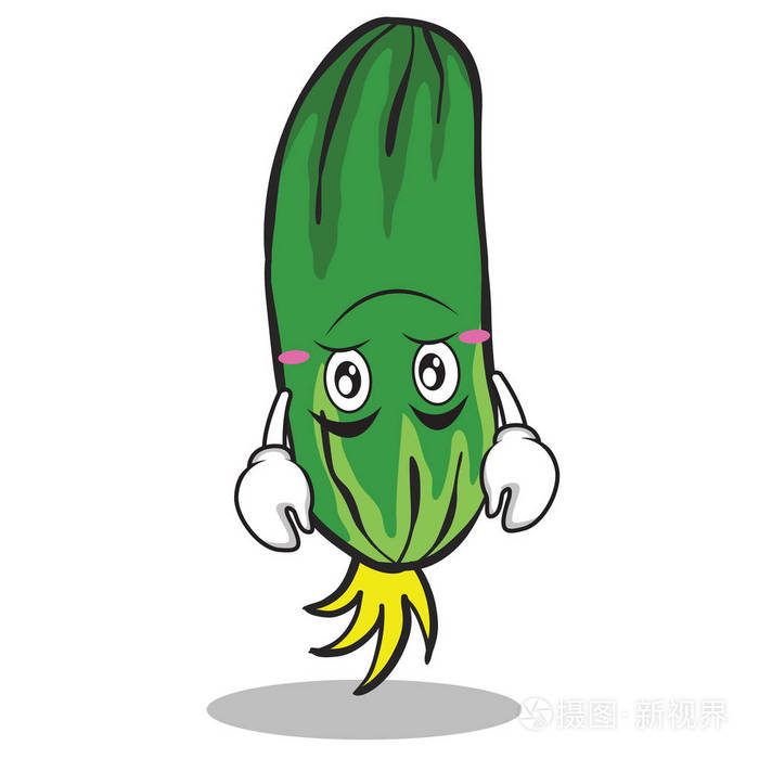 颠倒的黄瓜字符卡通集合