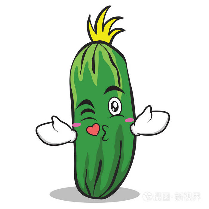 接吻黄瓜字符卡通集合