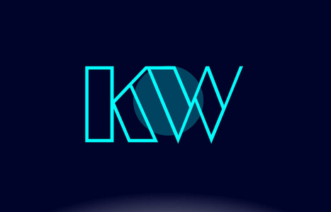 红绿k线图千瓦 k w 蓝线圆字母表字母标志图标模板 vecto照片