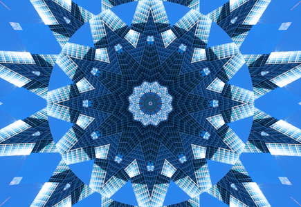 圆圈纹.抽象形万花筒背景.抽象的分形图案的几何对称装饰.