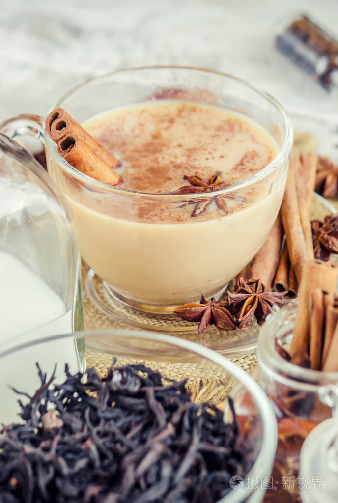 马萨拉茶选择性的焦点