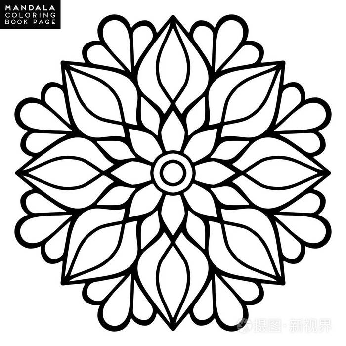 曼陀罗花.老式的装饰元素.东方模式,矢量图.