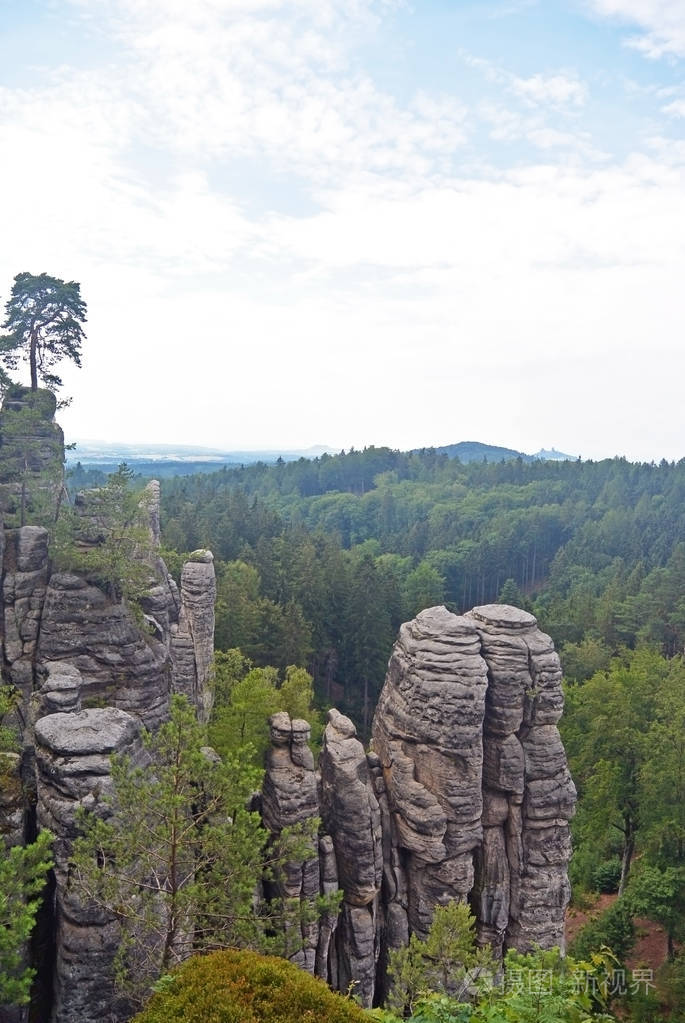 prachov岩石在捷克共和国的砂岩峭壁