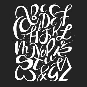 可爱的手绘英文字母.abc 字母方形海报,矢量图照片