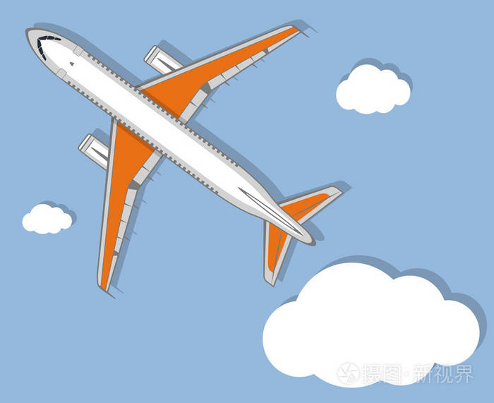 航空用喷气飞机在天空中的海报
