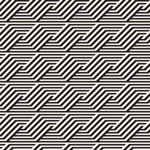 抽象的几何图案,具条纹,行.无缝矢量背景.黑色和白色格子纹理照片