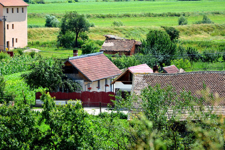 村庄 Feldioara，特兰西瓦尼亚的鸟瞰图