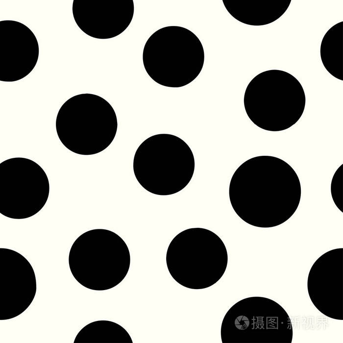 圆点无缝图案.纺织墨笔笔画纹理