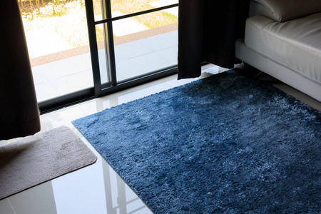 蓝色地毯柔软质地装饰地板室内照片