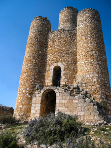 在阿拉尔，卡斯蒂利亚拉曼查，西班牙中世纪城堡
