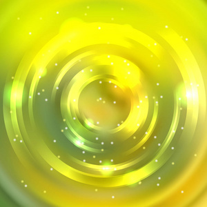 抽象的背景下，发光圆隧道。优雅的现代几何壁纸。黄 绿的颜色。矢量图