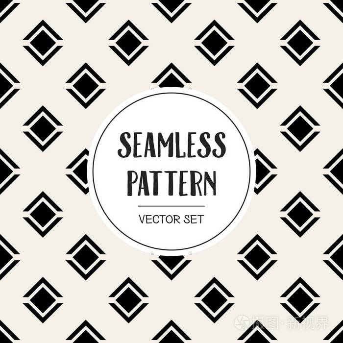 抽象概念向量单色的几何图案.黑色和白色小背景.艺术插图创作模板.