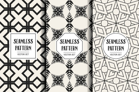 抽象概念向量单色的几何图案黑色和白色小背景艺术插图创作模板无缝