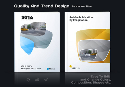 集商业矢量模板 宣传册设计 抽象的年度报告 封面现代设计