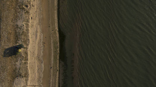 海日落的航空摄影