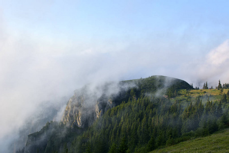 山里的雾罗马尼亚 ceahlau