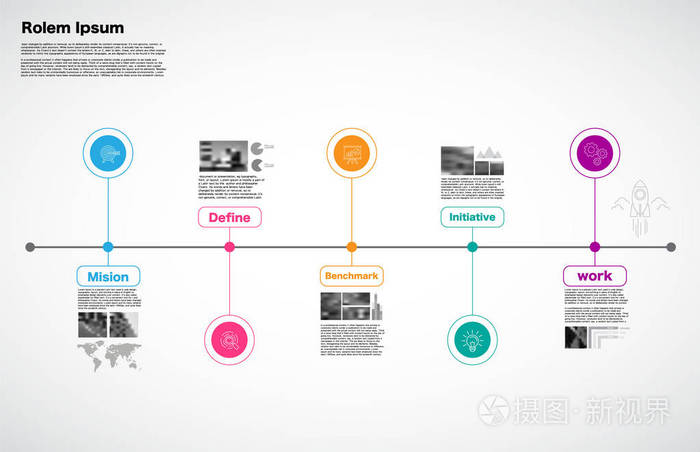 时间线过程, 里程碑, 业务, 战略概念, 向量