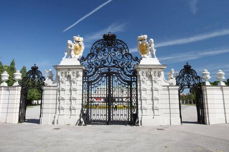 正门的上部丽城宫殿，维也纳
