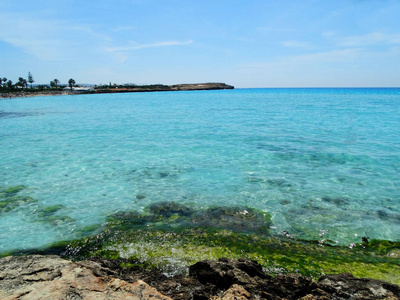 沙滩海岸景观地中海塞浦路斯岛