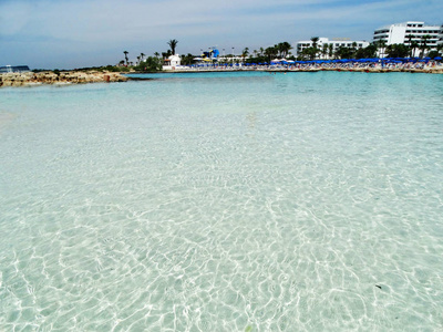 沙滩海岸景观地中海塞浦路斯岛