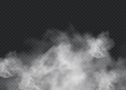 雾或烟孤立透明特殊效果。白色矢量云量 雾或烟雾背景。矢量图