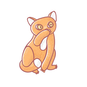 一只猫的脸表示厌恶.猫咪被关闭一个爪子一个鼻子.