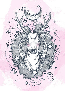 艺术鹿图片-艺术鹿素材-艺术鹿插画-摄图新视界