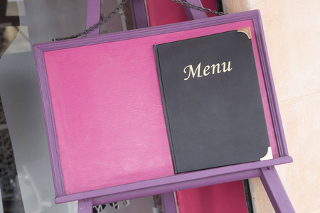 粉红色的背景菜单书
