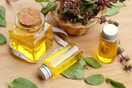 石油草本植物草本植物罗勒精油照片