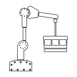 机械手机械手黑色路径图标