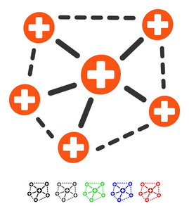 医疗网络结构平面图标