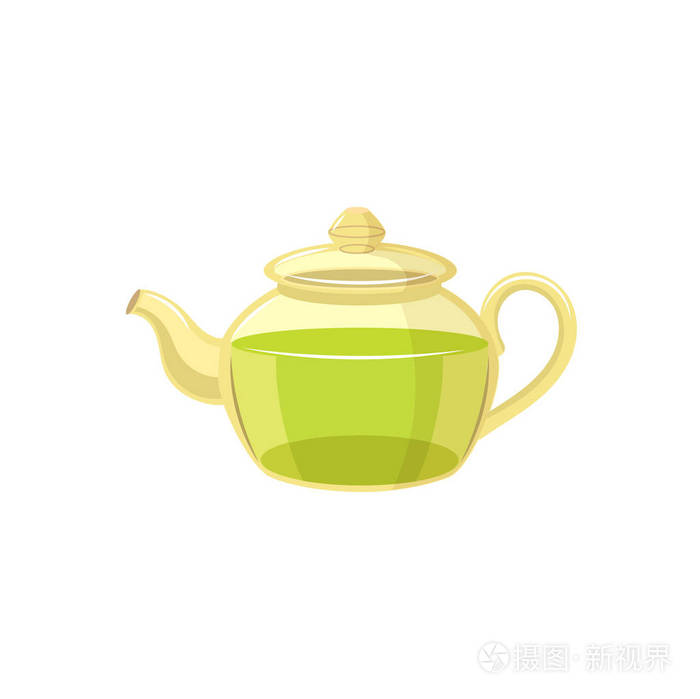 孤立的矢量茶壶平面分离图