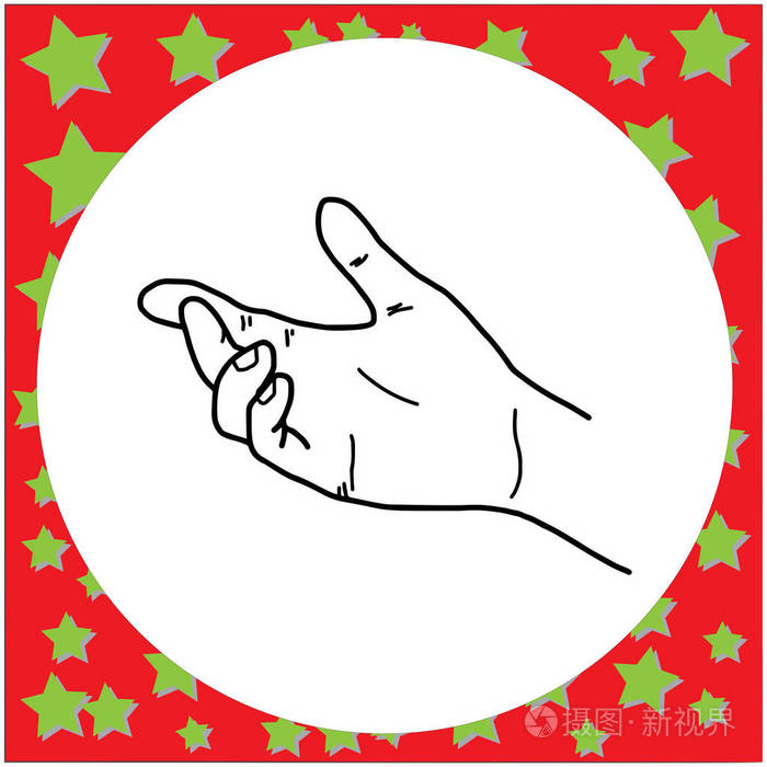 矢量的图黑色线条的左手做手势主动提供帮助在白色背景上孤立