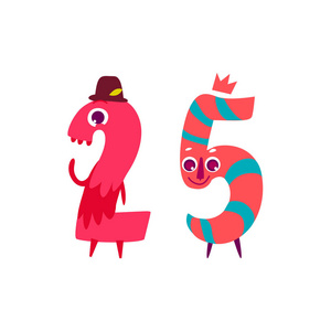 的漫画算术字符计算孩子们字符教育的工作可爱又搞笑多彩 15 数字字符