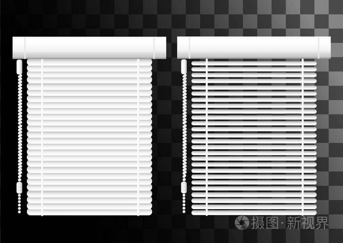插画 百叶窗.办公室窗帘.窗口的装饰.盲目的水平窗口.矢量图.