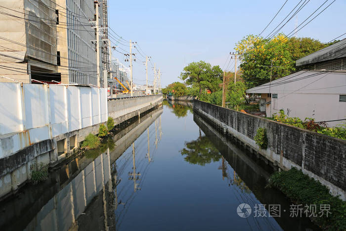 泰国曼谷的城市运河