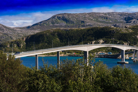 挪威城市桥梁背景