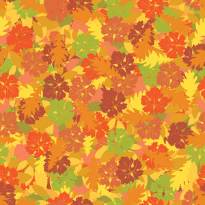 无缝纹理与色彩鲜艳的秋叶