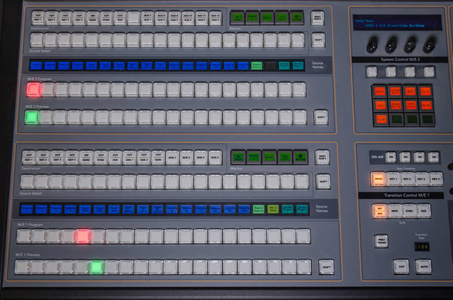 视频和音频混合操作台，电视广播