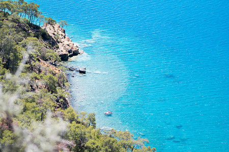 生动的蓝色海面拉古娜背景土耳其