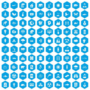 100 生态保健图标设置蓝色